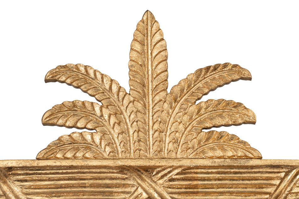 70" Gilded Pineapple Crest Gold Floor Mirror -- Gold