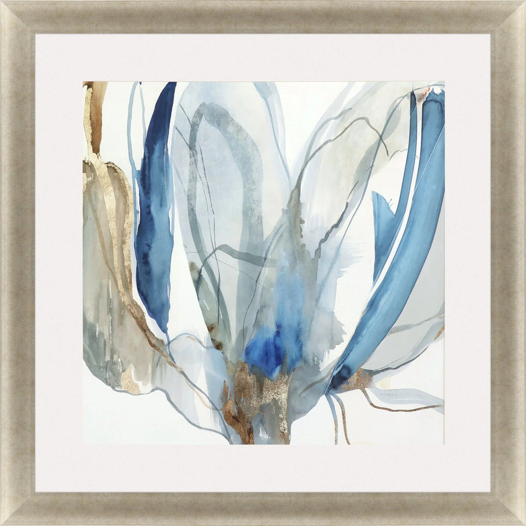 Refined Hand Assembled Blue Canvas Art