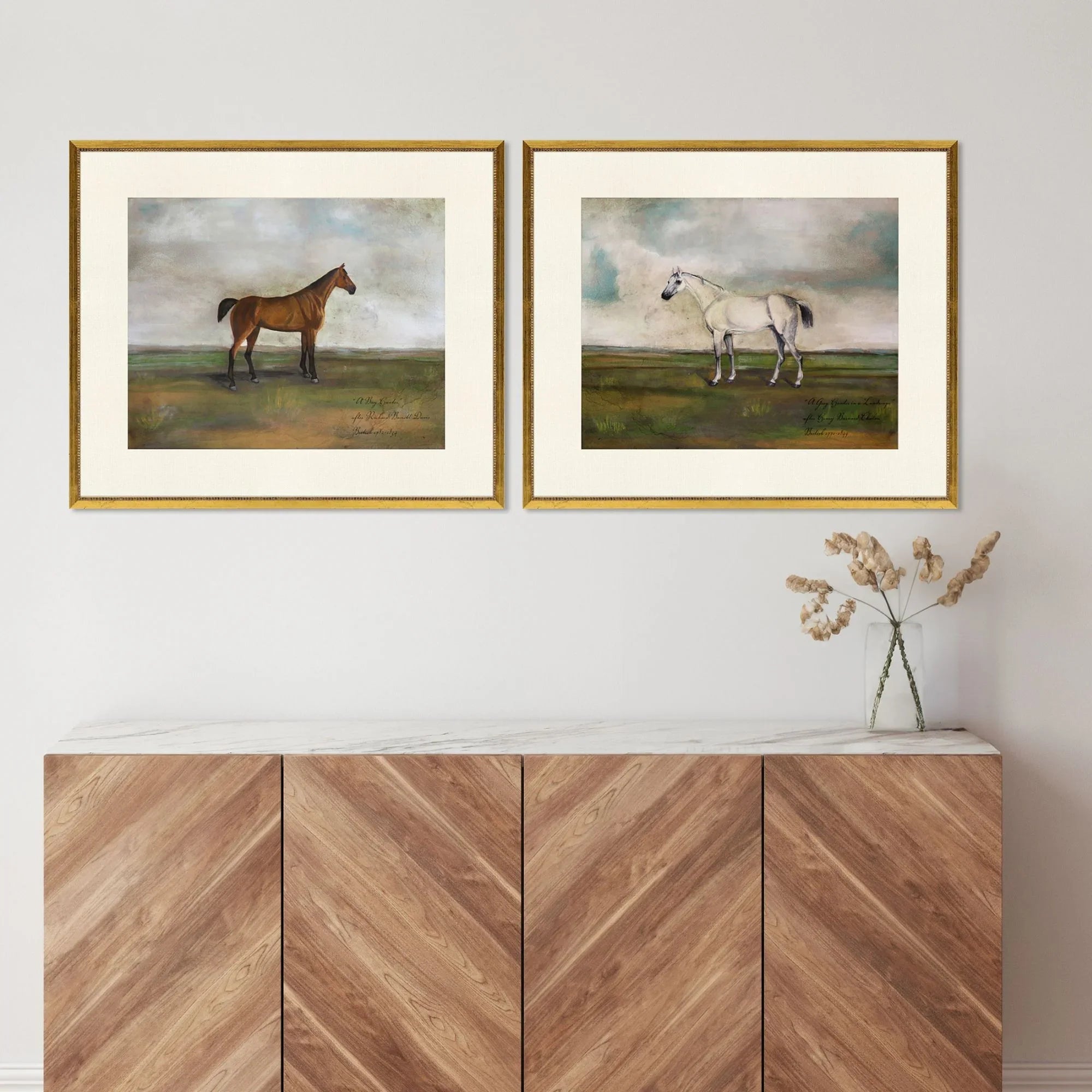 Equestrian Wood Frame Multi Canvas Art 2PC