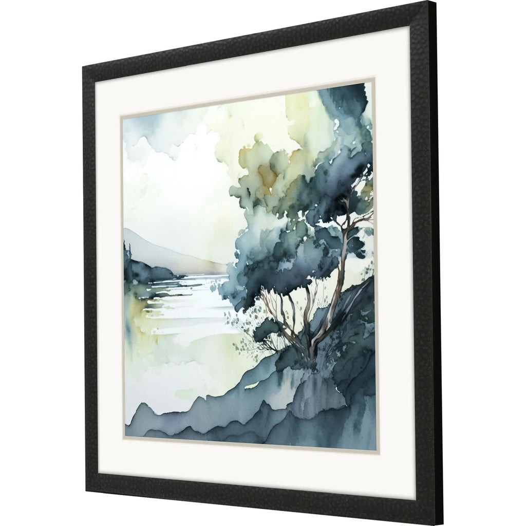 Wanderlust Calling Wood Frame Blue Canvas Art
