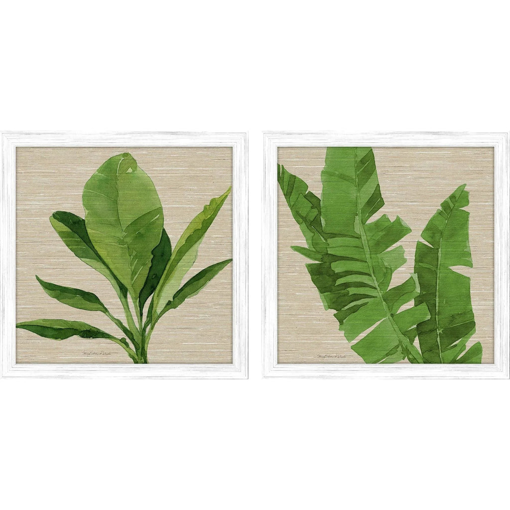 Palm Isle I Wood Frame Green Canvas Art 2PC