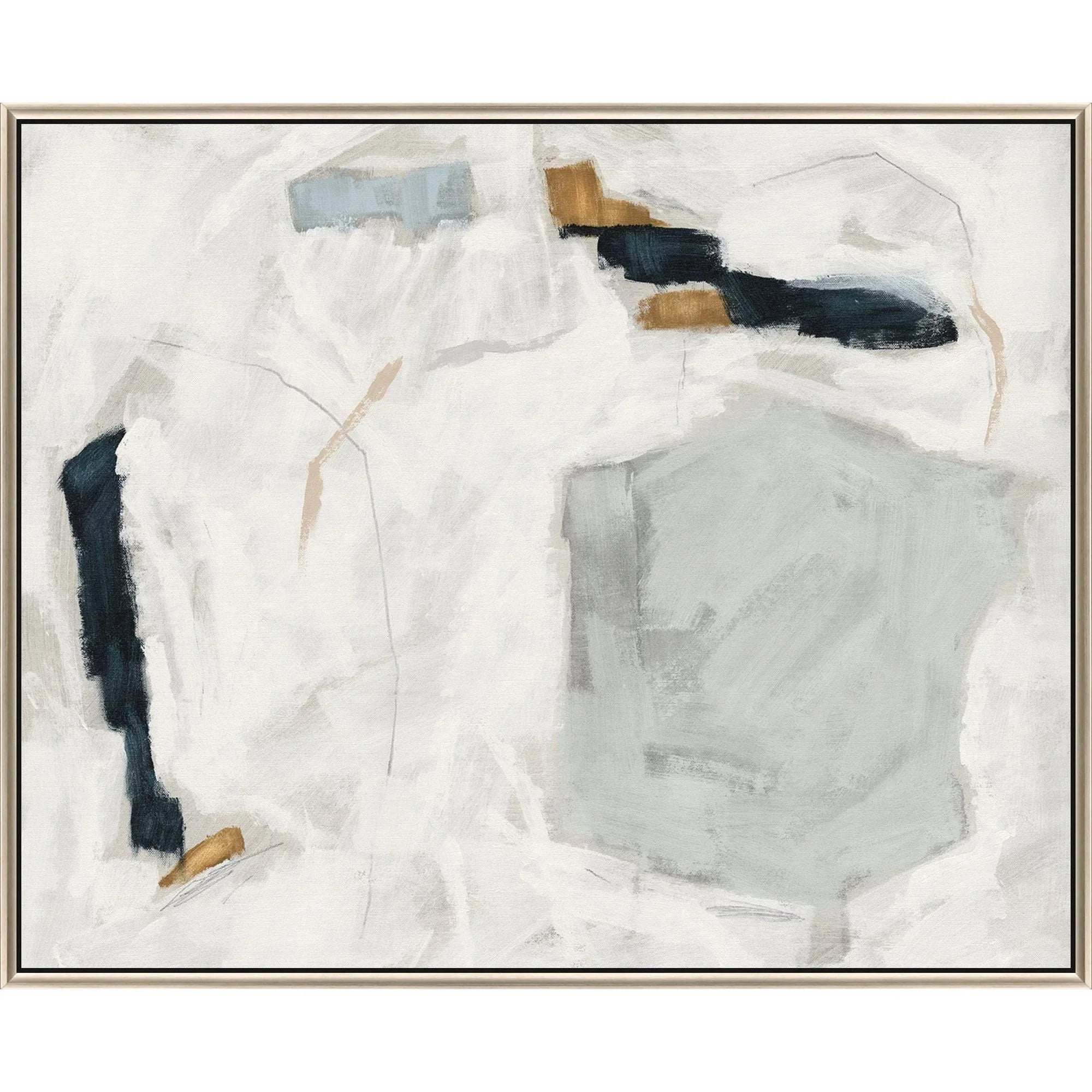 Abstract Silver Floater Frame Canvas Art