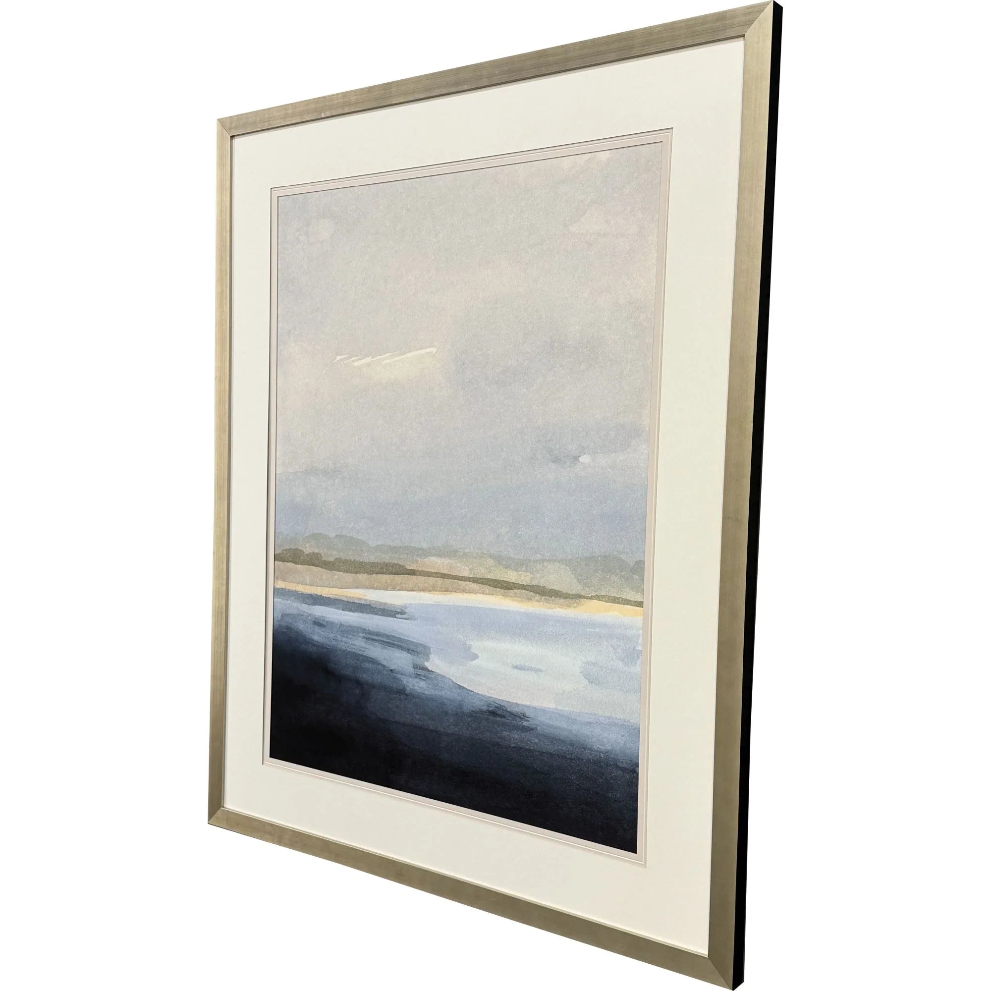 Misty I Wood Frame Blue Canvas Art