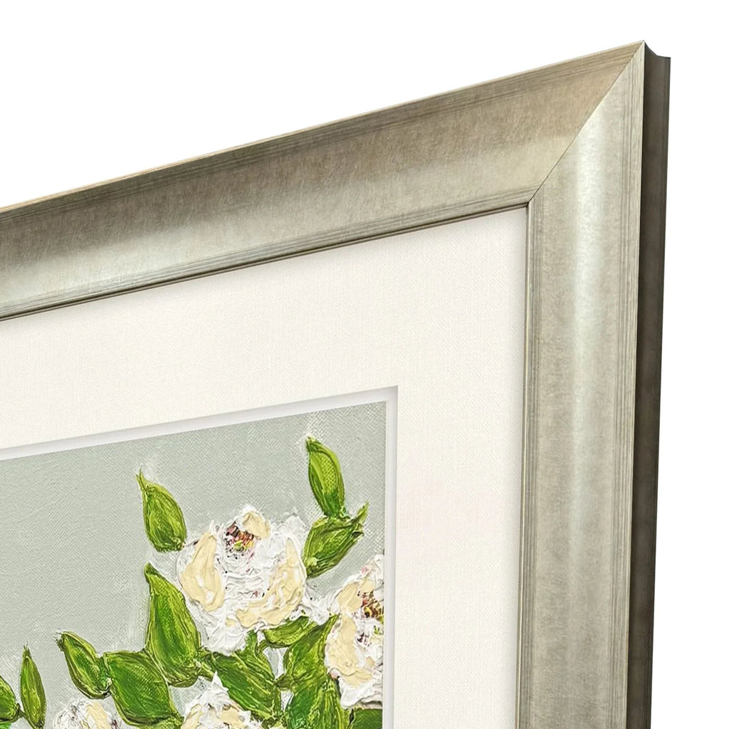 Floral Balance Blue Canvas Art