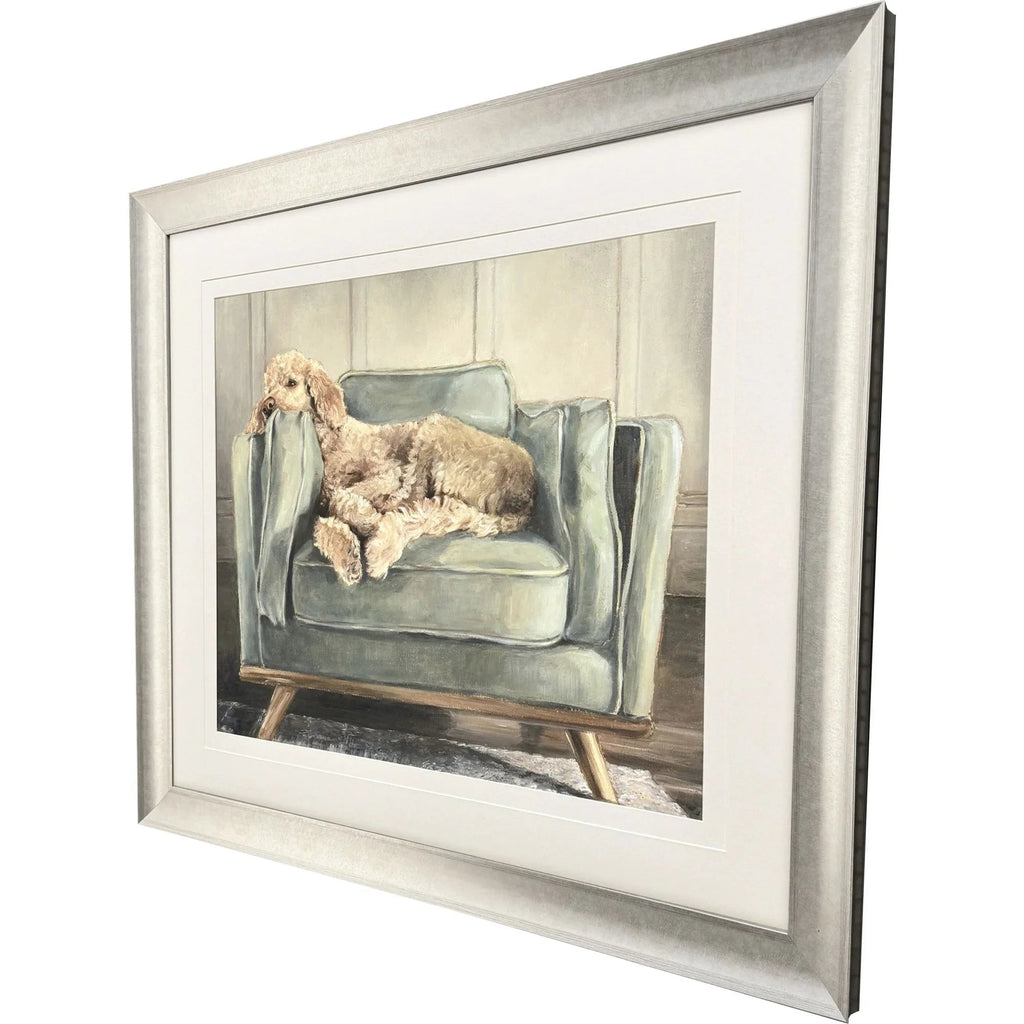 Canine Portrait Green Canvas Art