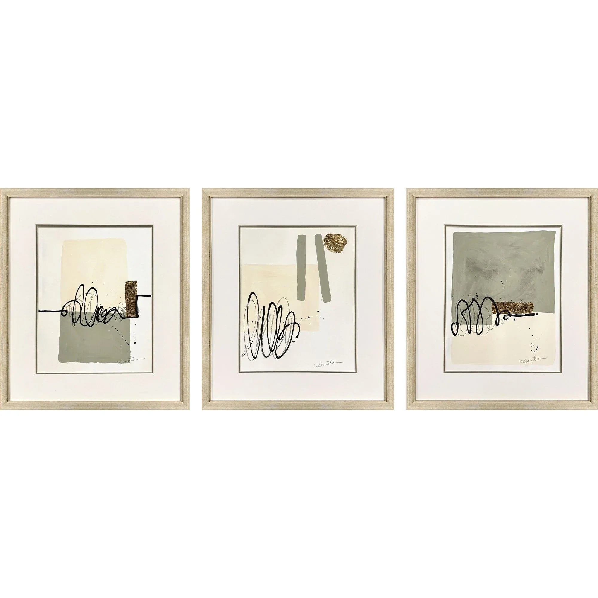 Private Property Wood Frame Green Canvas Art 3PC