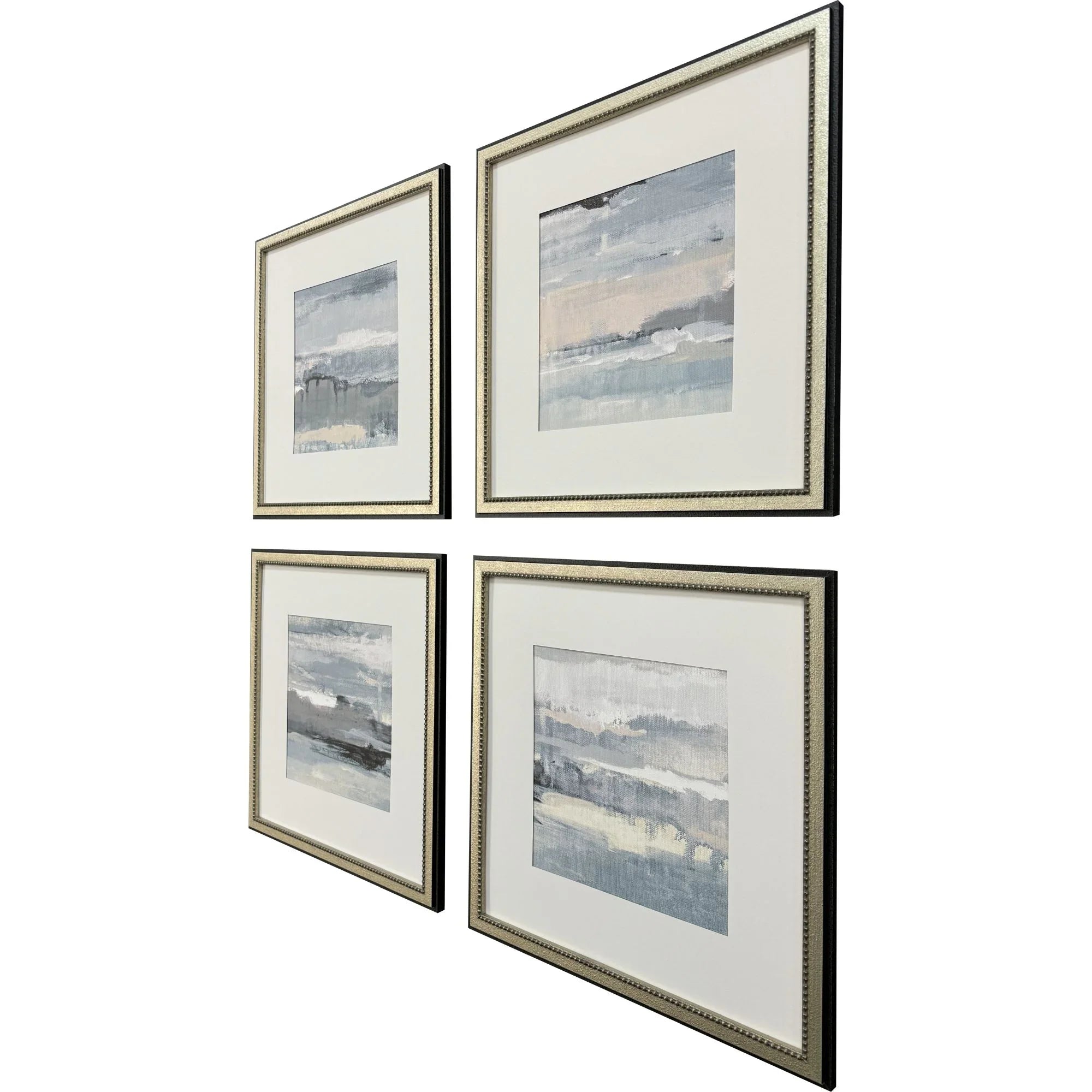 Splendid Blues Wood Frame Blue Canvas Art 4PC