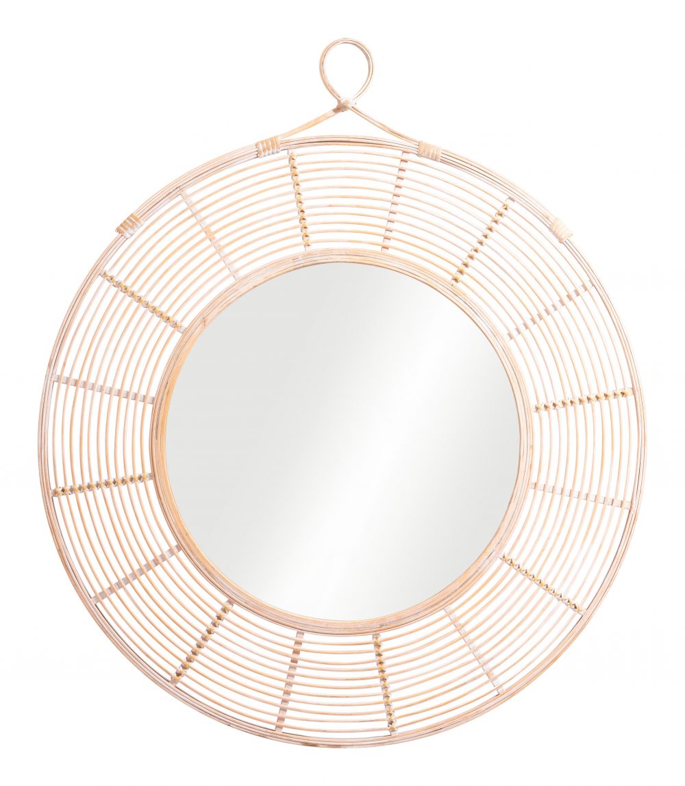 Lobo Painted Rattan Frame Wall Mirror -- view 3