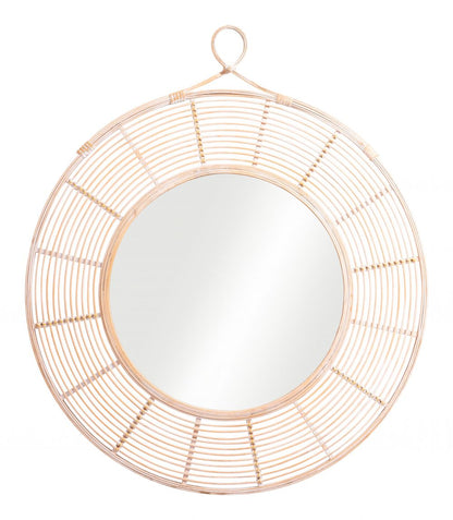 Lobo Painted Rattan Frame Wall Mirror -- view 3