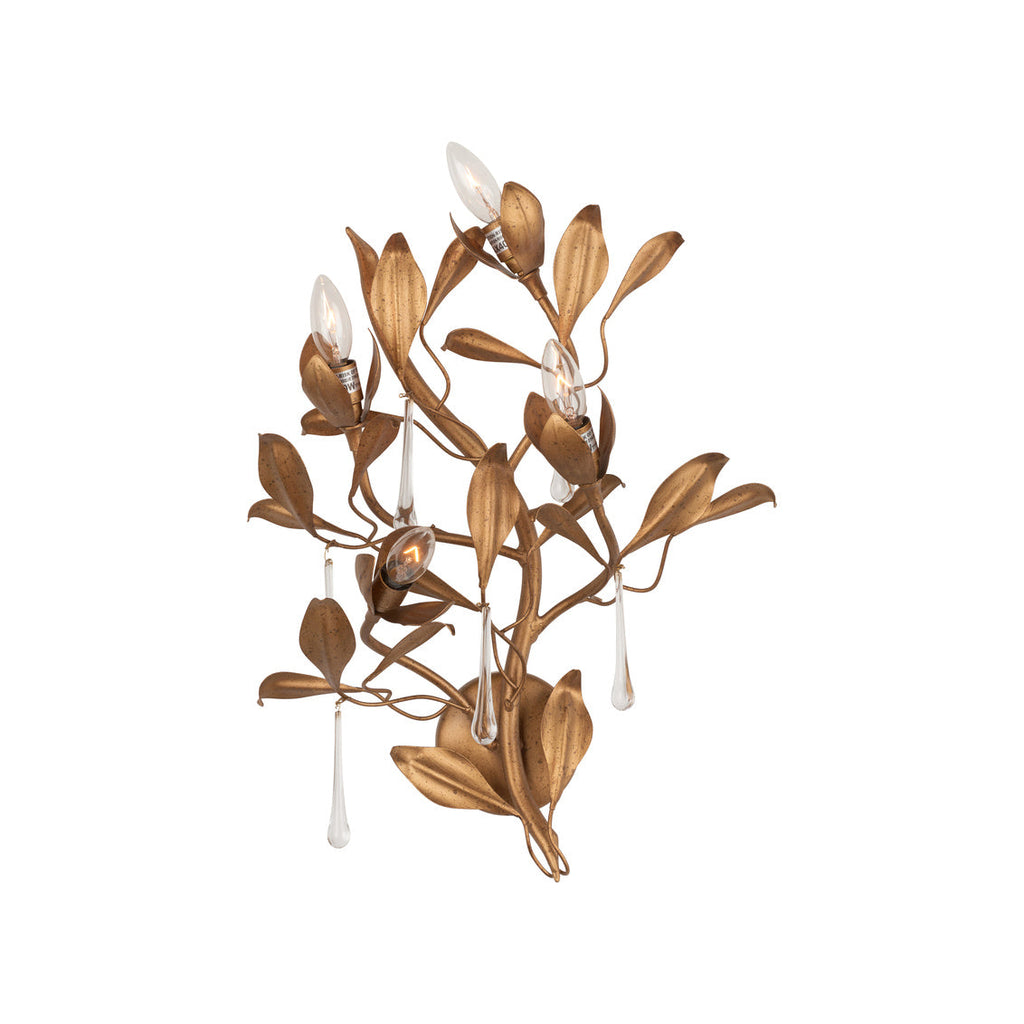 Bay Laurel Handcrafted Golden Wall Sconce