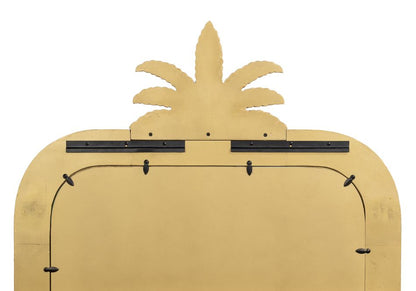 70" Gilded Pineapple Crest Gold Floor Mirror -- Gold