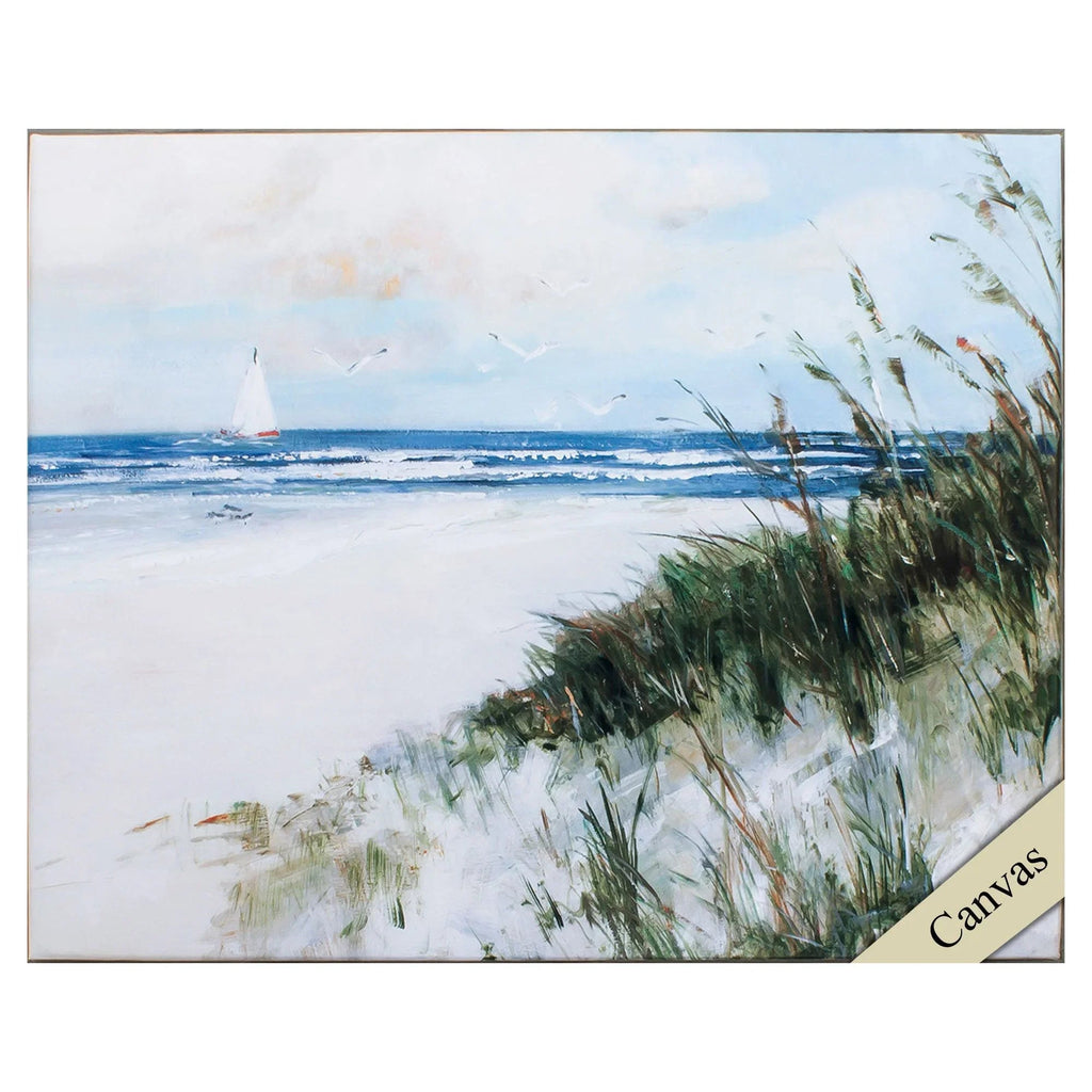 Oak Island Sunrise Blue Canvas Art