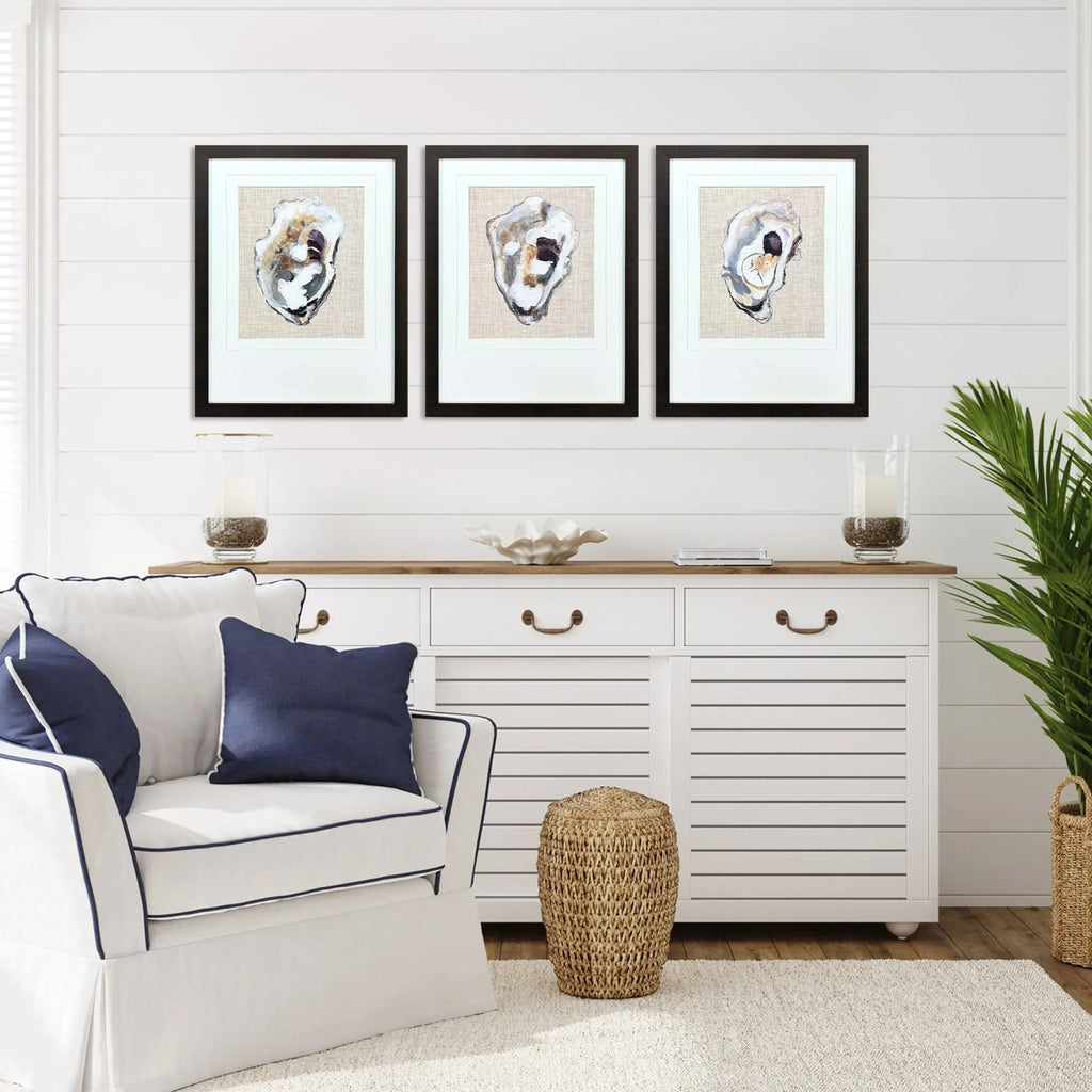 Oyster Shell Study Neutral Canvas Art 3PC