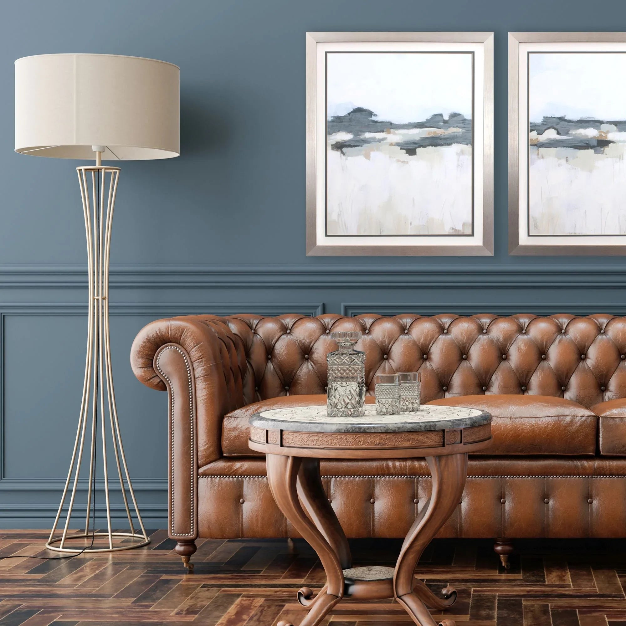Brush Badlands Blue Canvas Art