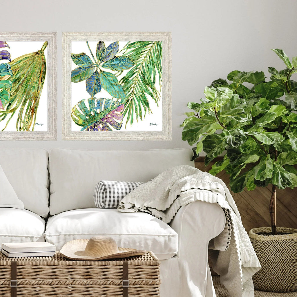 Spectrum Palm Fronds Green Canvas Art