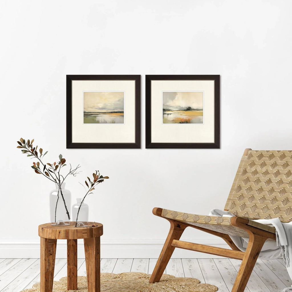 Silent Landscape Blue Canvas Art 2PC