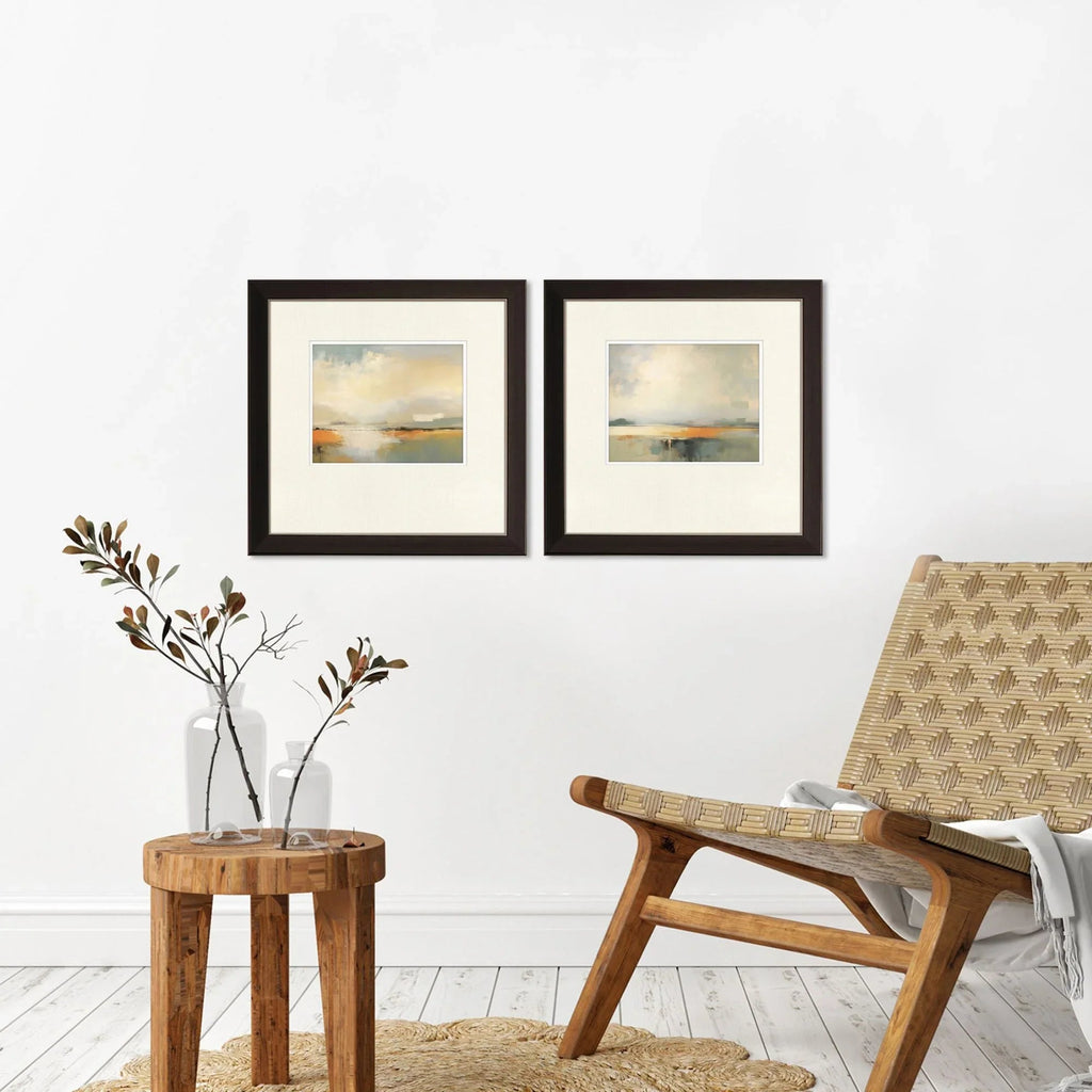 Silent Landscape Blue Canvas Art 2PC