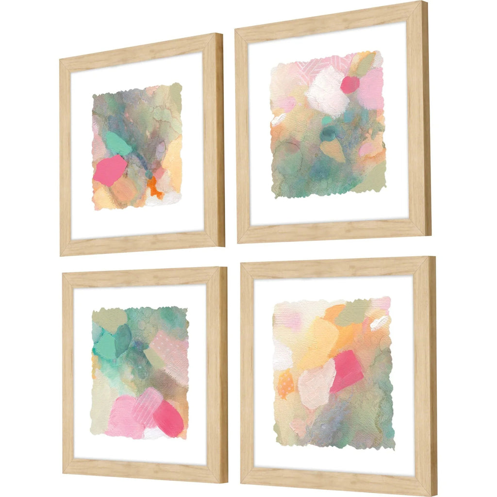 Seagrass Pastels Pink Canvas Art 4PC