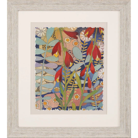 Summer's End White Wooden Frame Canvas Art