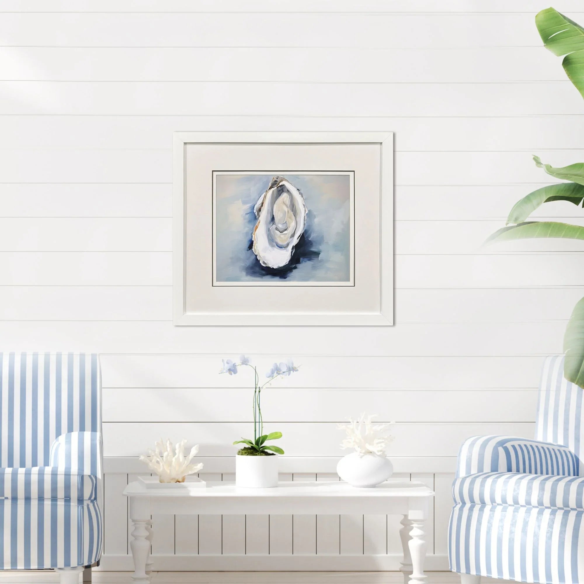 Mollusk Blue Glass Front Canvas Art