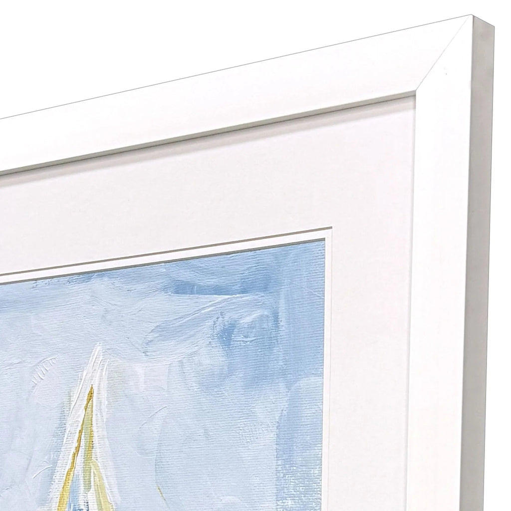 Setting Sail Glass Front Blue Canvas Art