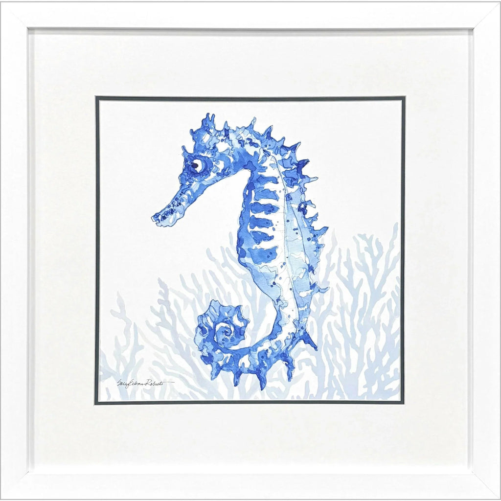 Indigo Ocean Glass Front Blue Canvas Art