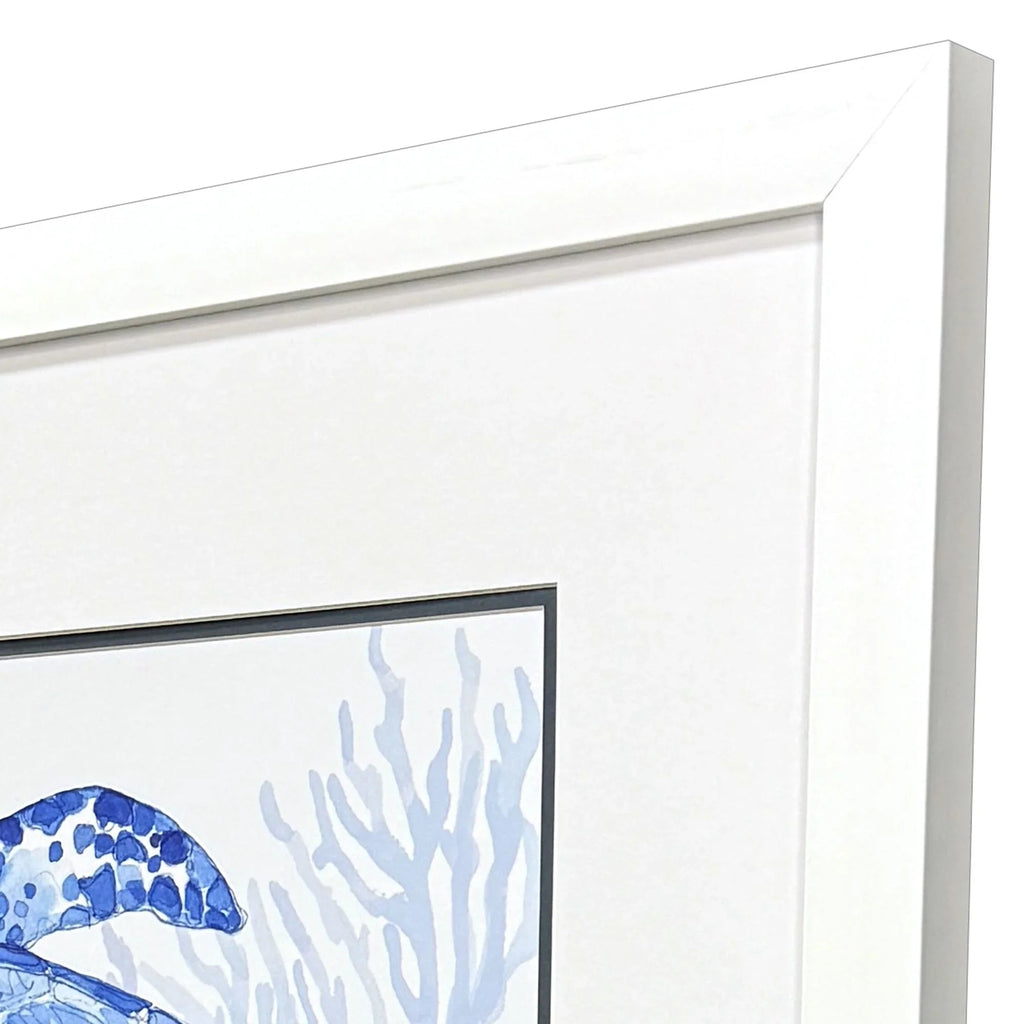 Indigo Ocean Glass Front Blue Canvas Art
