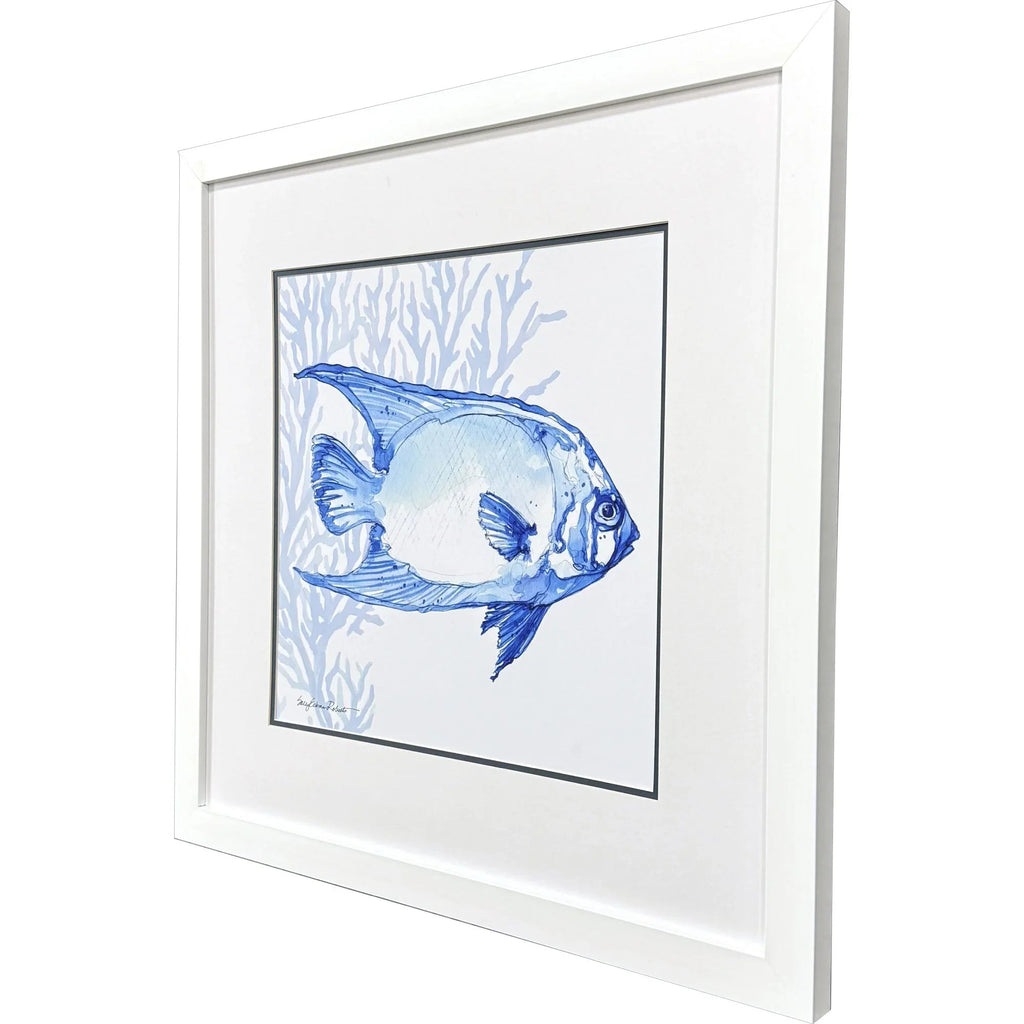 Indigo Ocean Glass Front Blue Canvas Art