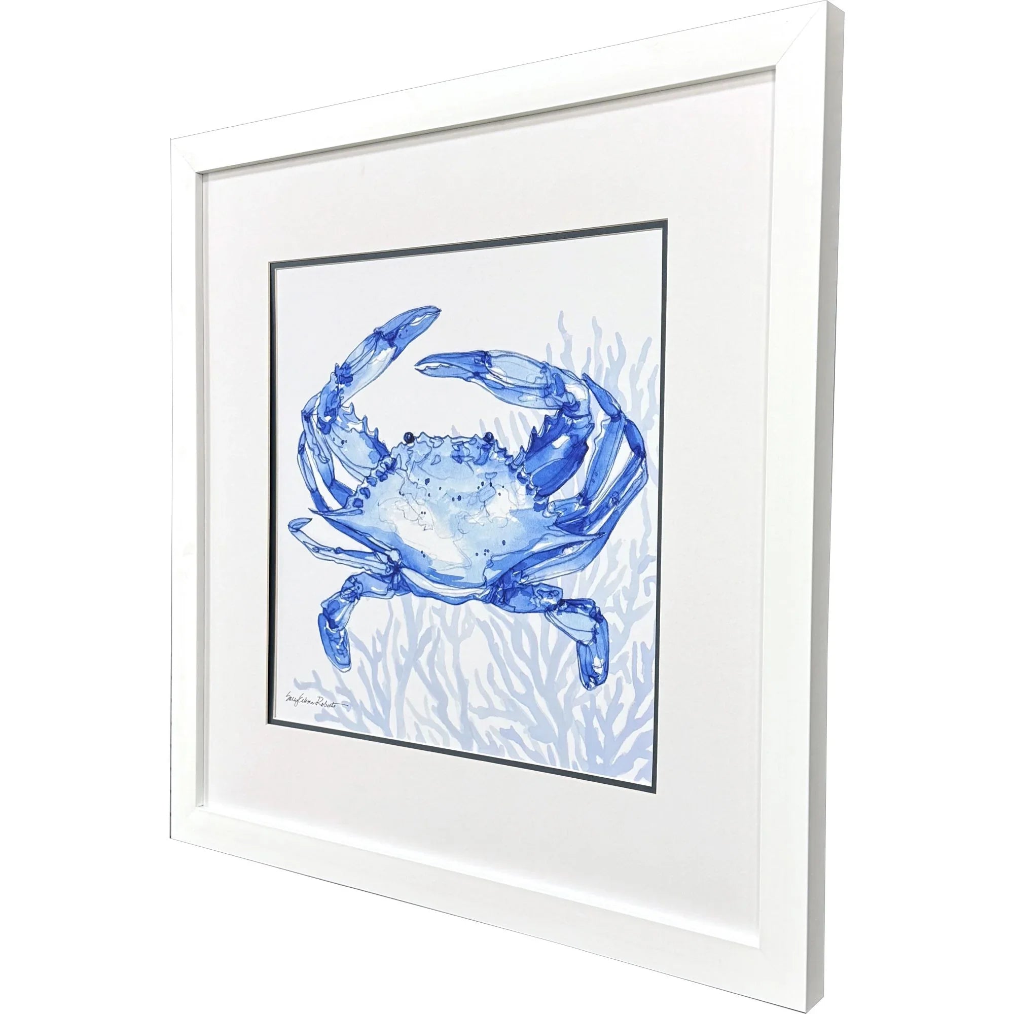 Indigo Ocean Glass Front Blue Canvas Art