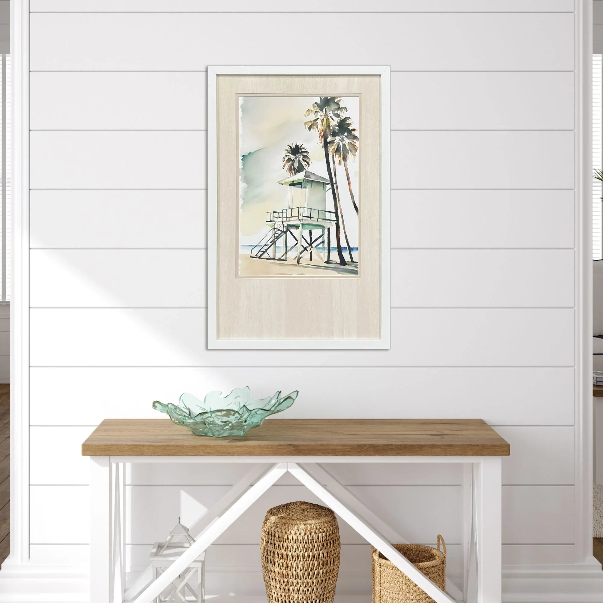 Boho Beachy Hand Assembled Canvas Art