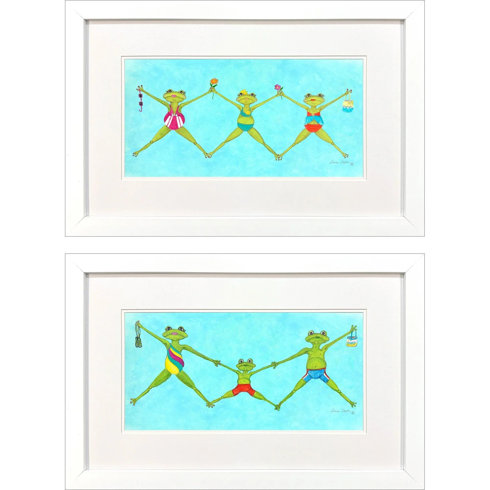 Summer Splash II Blue Canvas Art 2PC