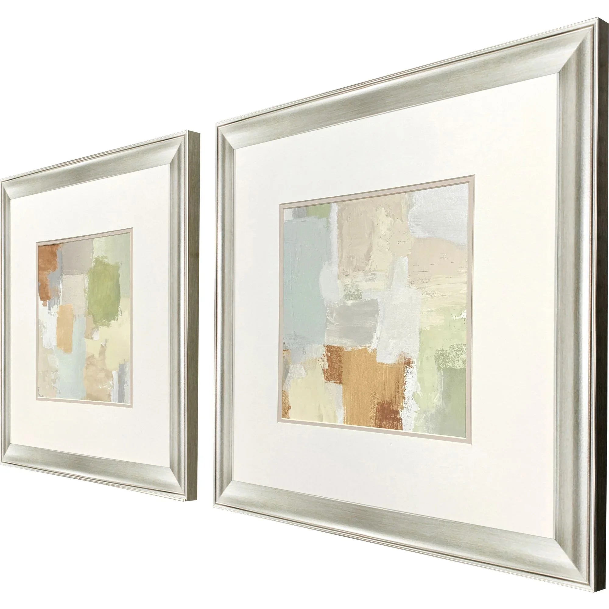 Painted Sketch Green Canvas Art 2PC