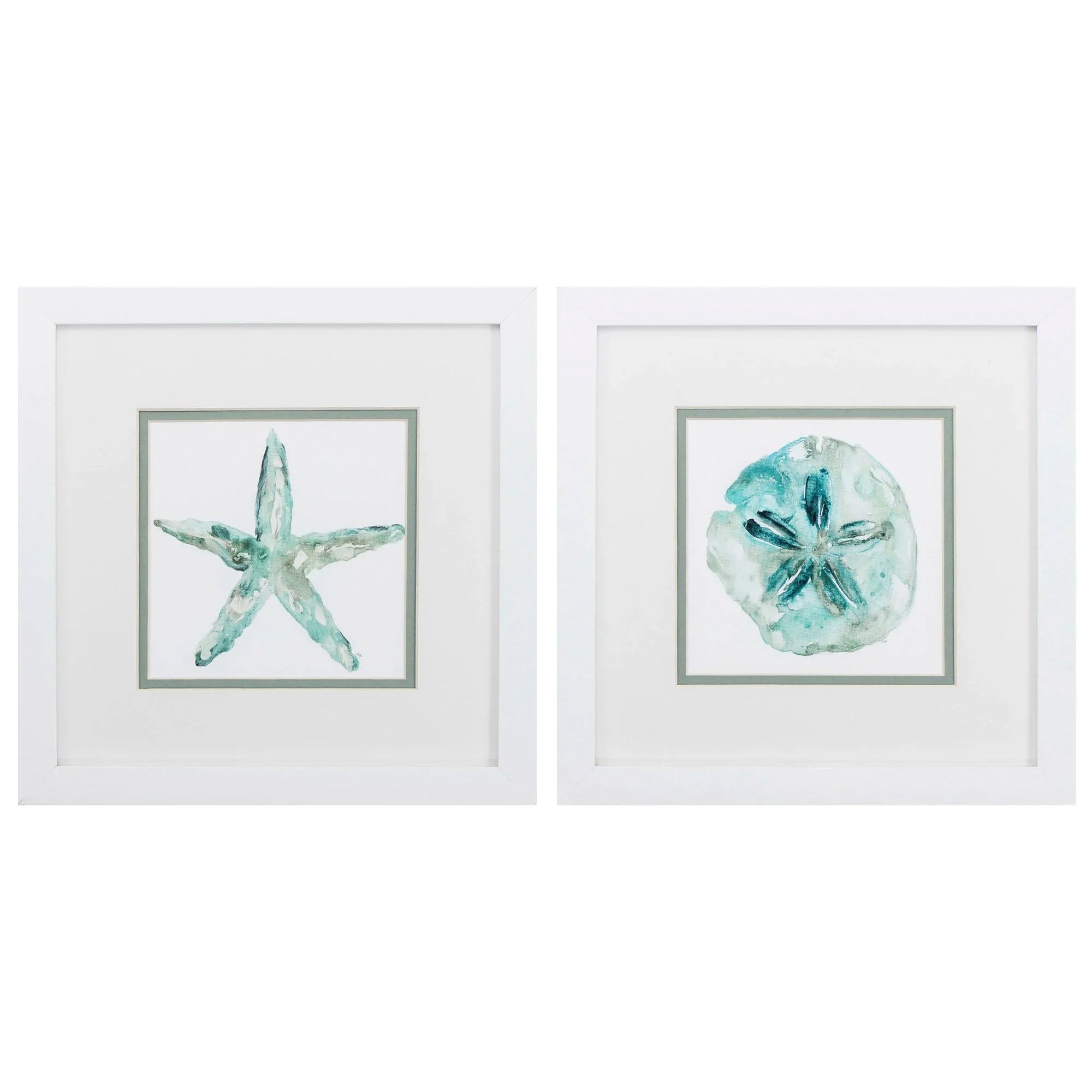 Sandstar Glass Front Teal Canvas Art 2PC
