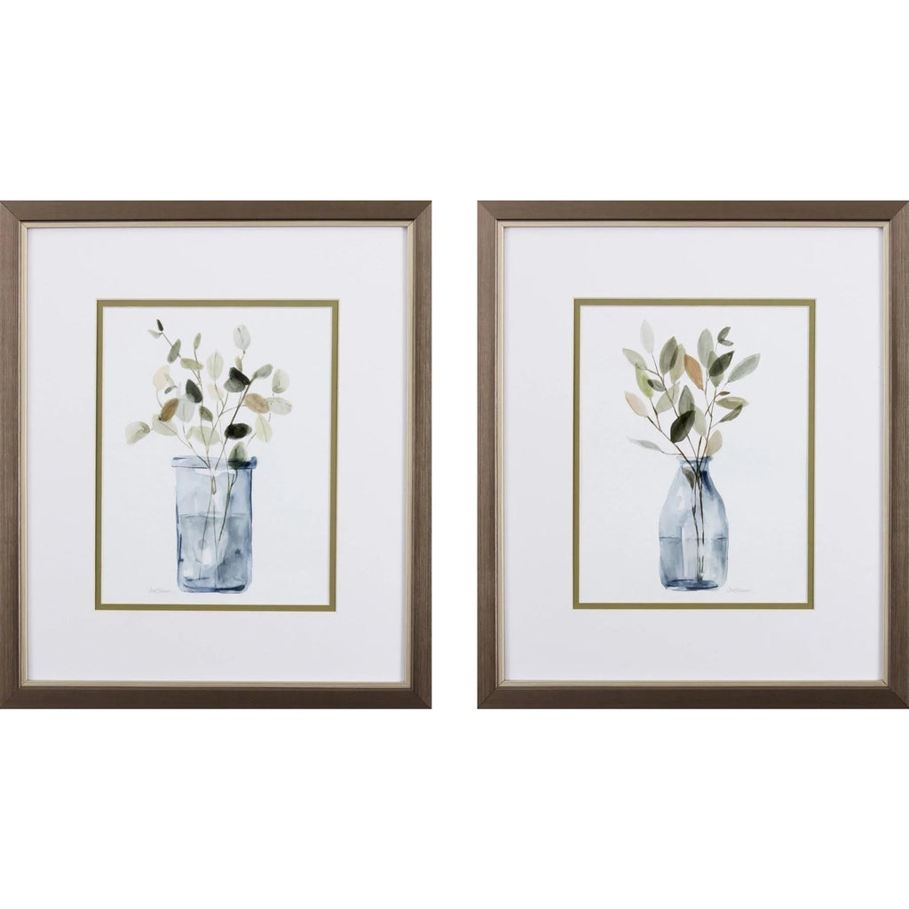 Still Moment Blue Canvas Art 2PC