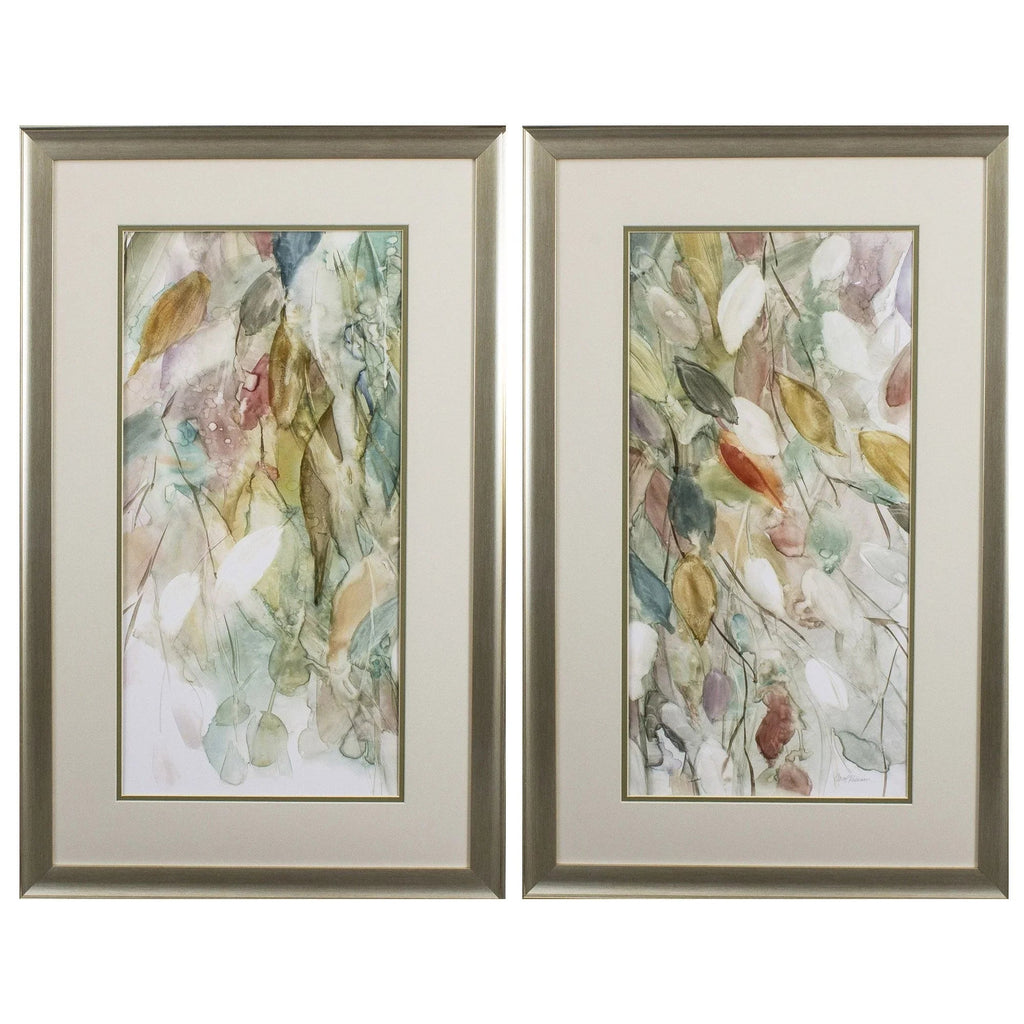 Rainy Cascade Blue Canvas Art 2PC