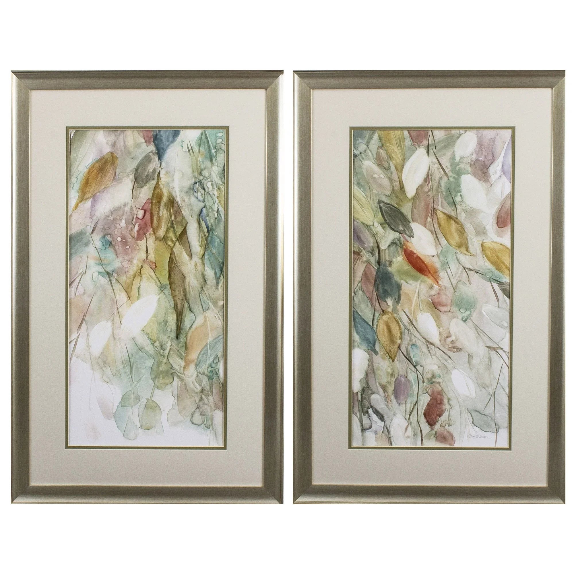 Rainy Cascade Blue Canvas Art 2PC