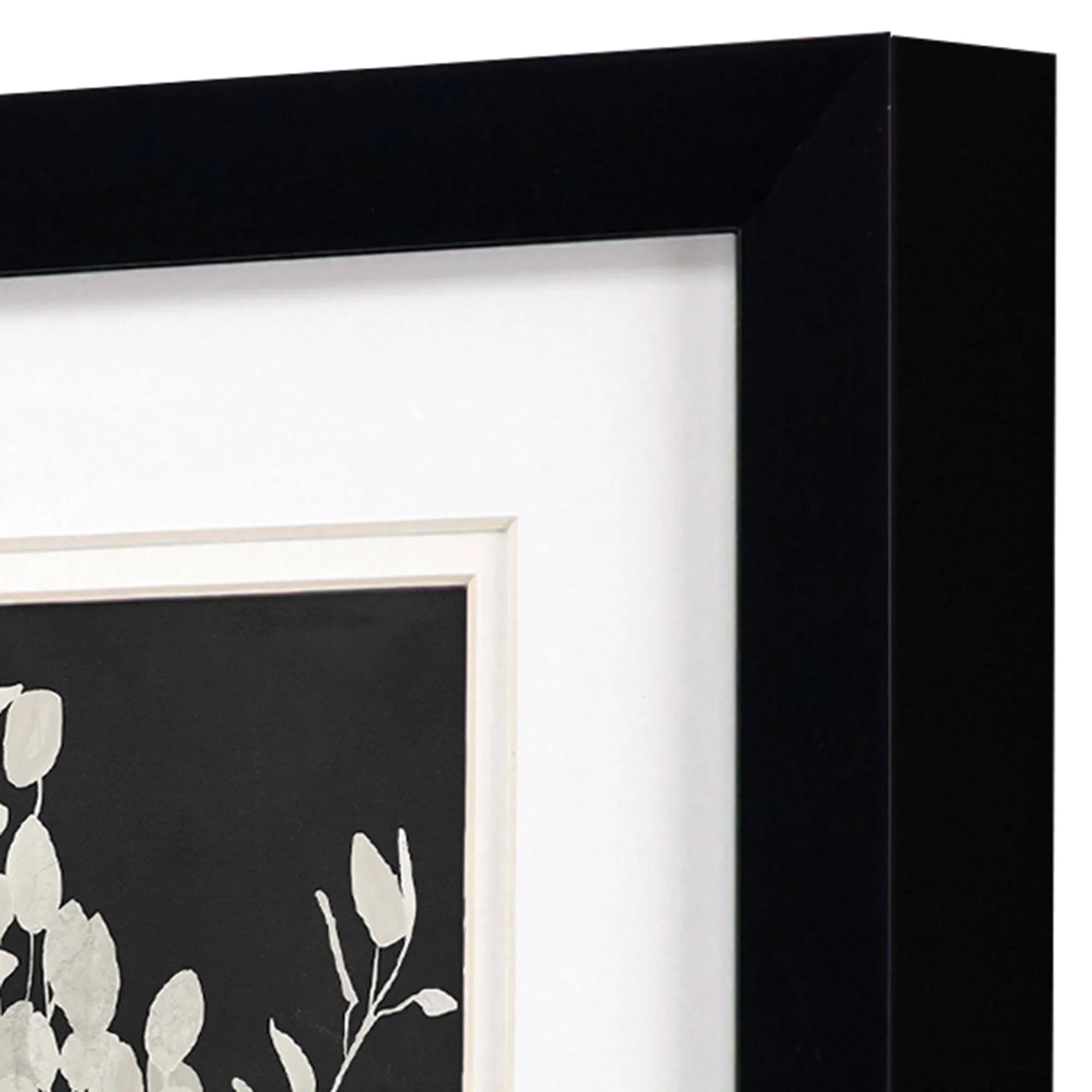 Misty Branches Black Canvas Art 2PC