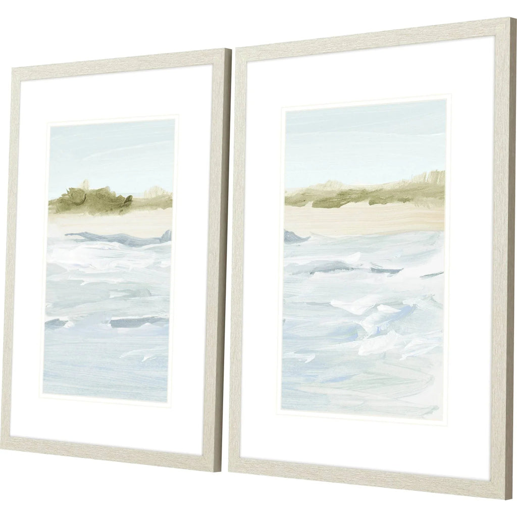 View of the Shore Blue Canvas Art 2PC