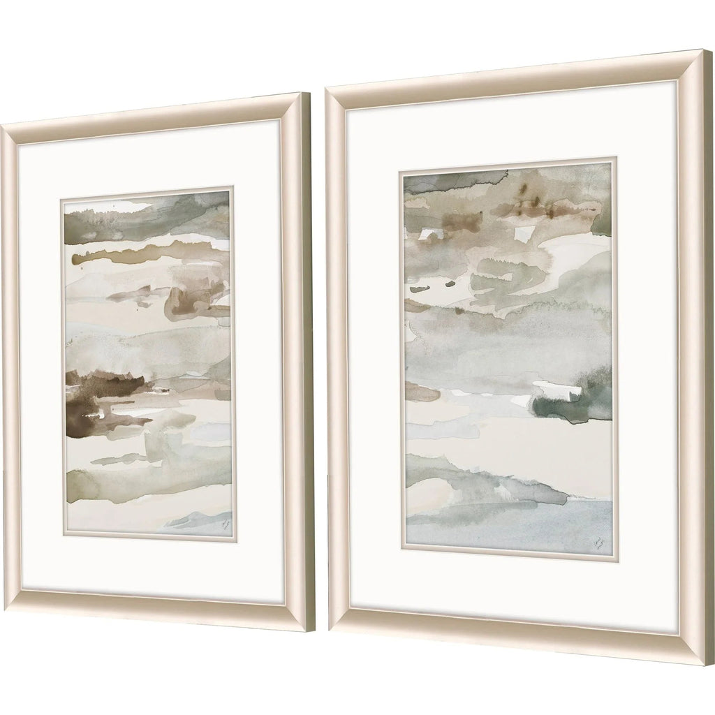 Many Layers Neutral Beige Canvas Art 2PC