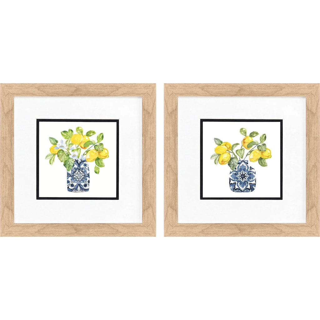 Lemon Life Blue Canvas Art 2PC