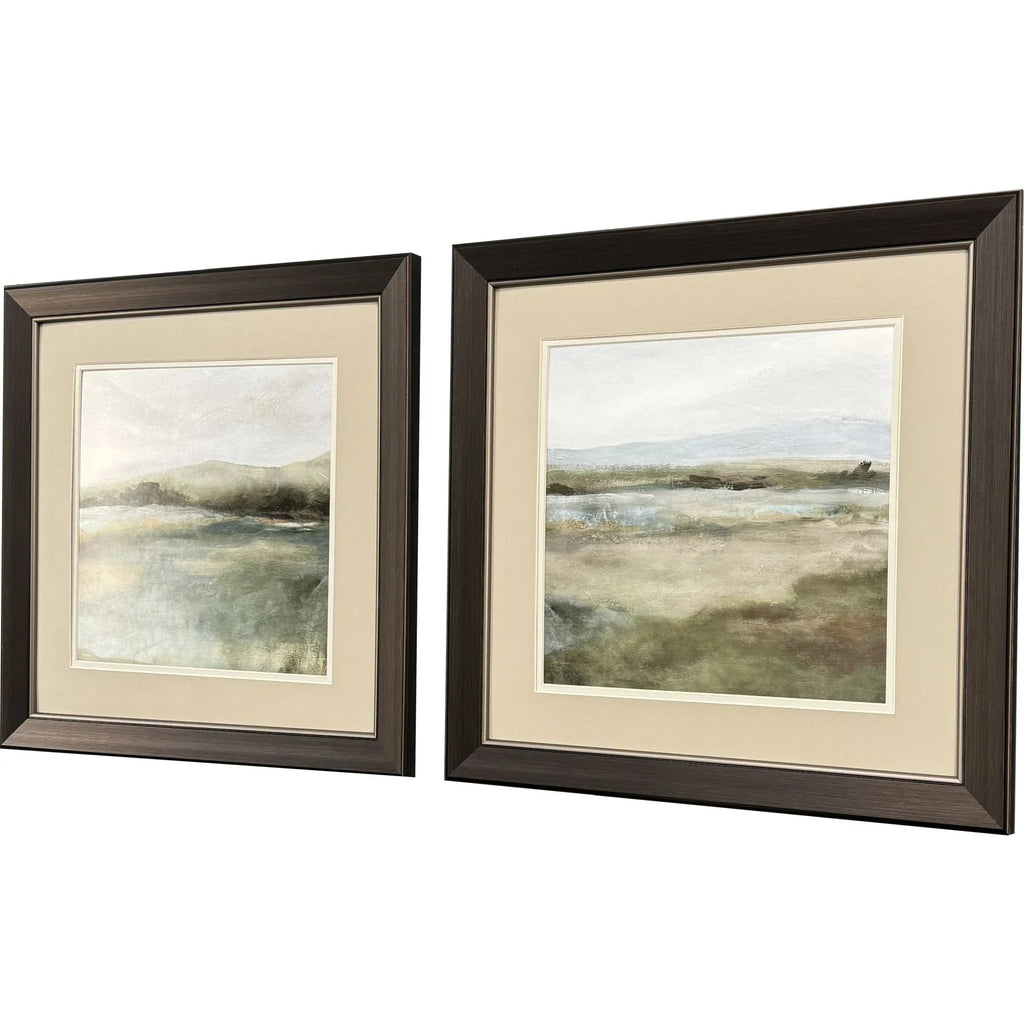 Tranquil Valley Views Green Canvas Art 2PC