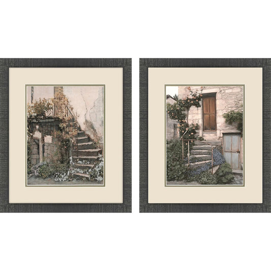 Porte Glass Front  Grey Canvas Art 2PC