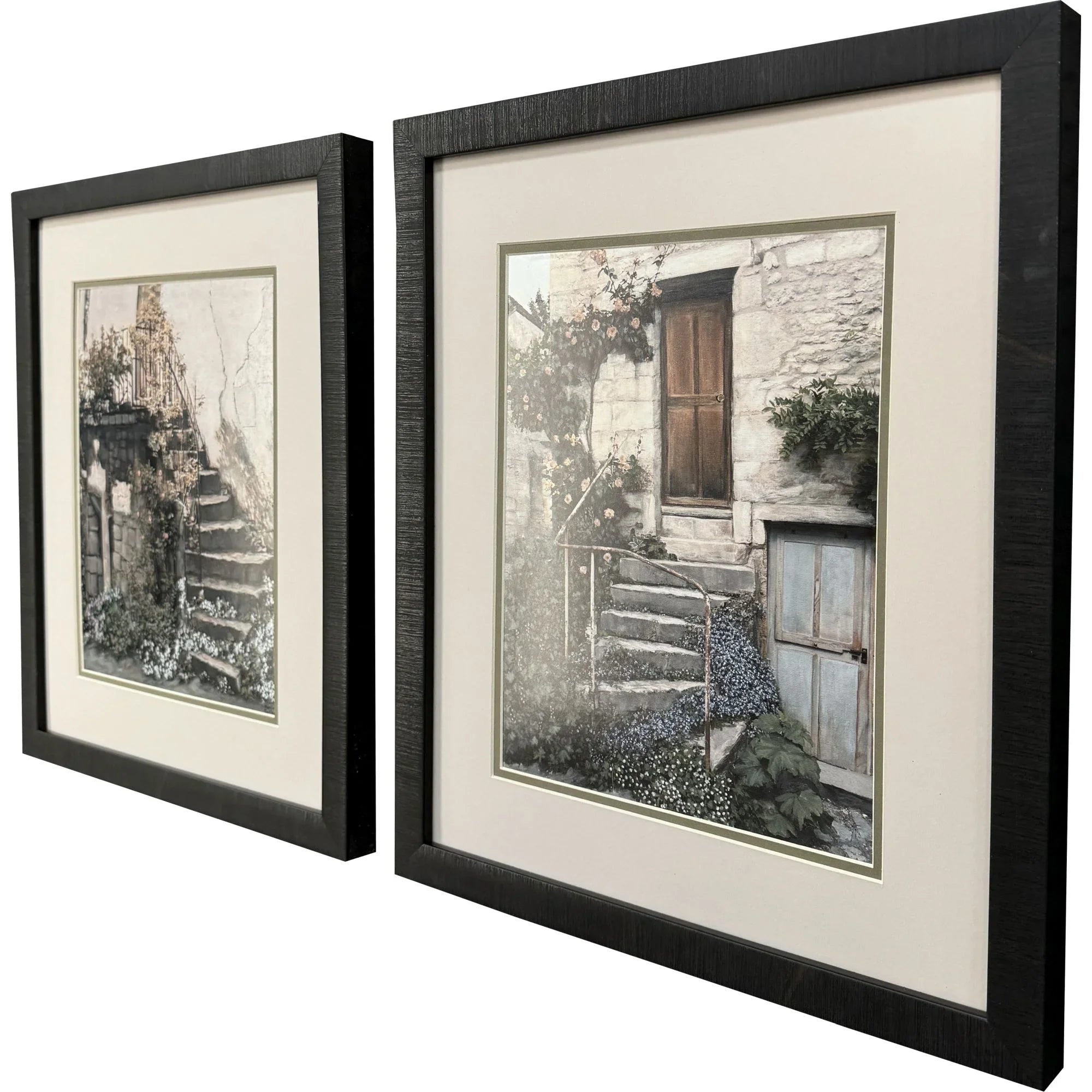 Porte Glass Front  Grey Canvas Art 2PC