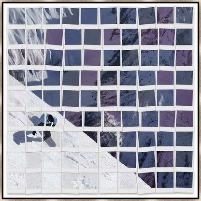 Polaroid Snowboarder Hand Crafted Canvas Art