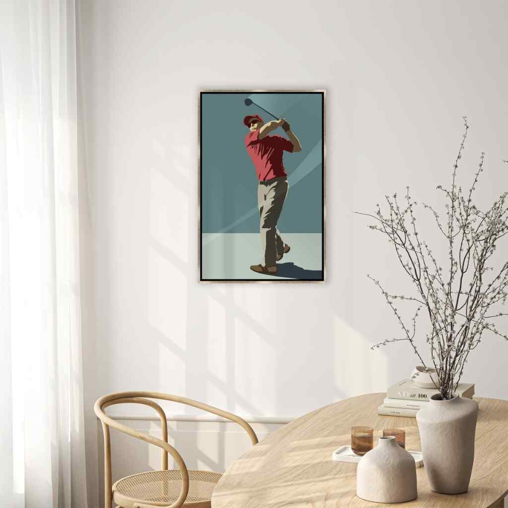Golfer Hand Crafted Canvas Art