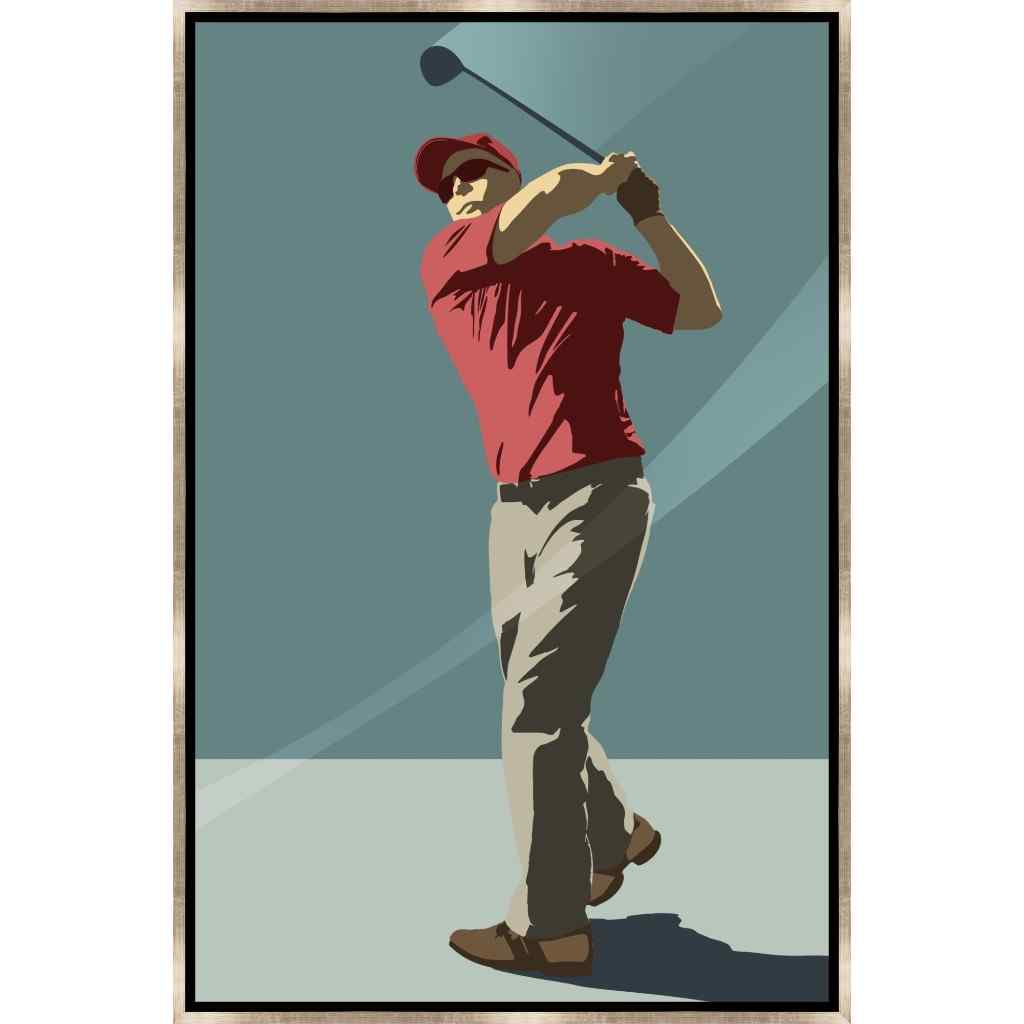 Golfer Hand Crafted Canvas Art