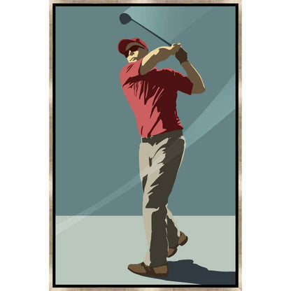 Golfer Hand Crafted Canvas Art