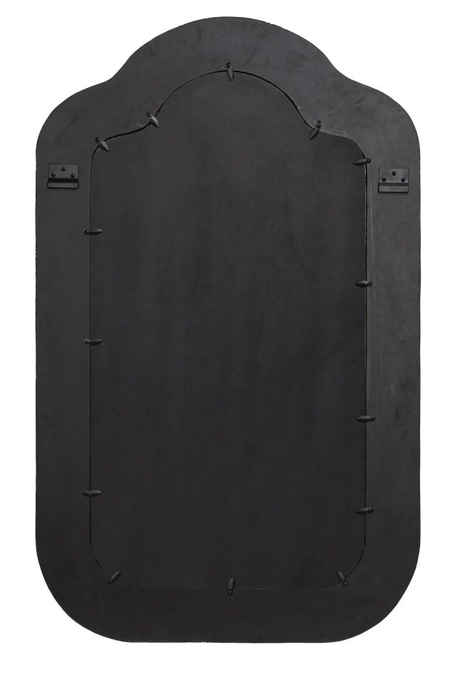Meridian 51" Bone Inlay Black Traditional Wall Mirror -- Black, White