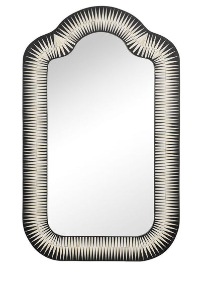Meridian 51" Bone Inlay Black Traditional Wall Mirror