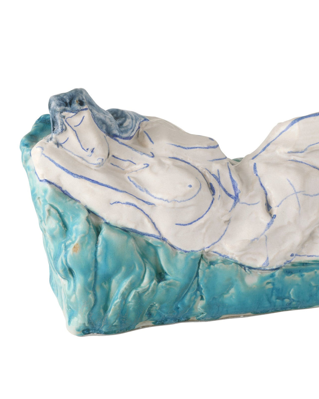 Reclining Porcelain Nude Decorative Sculpture